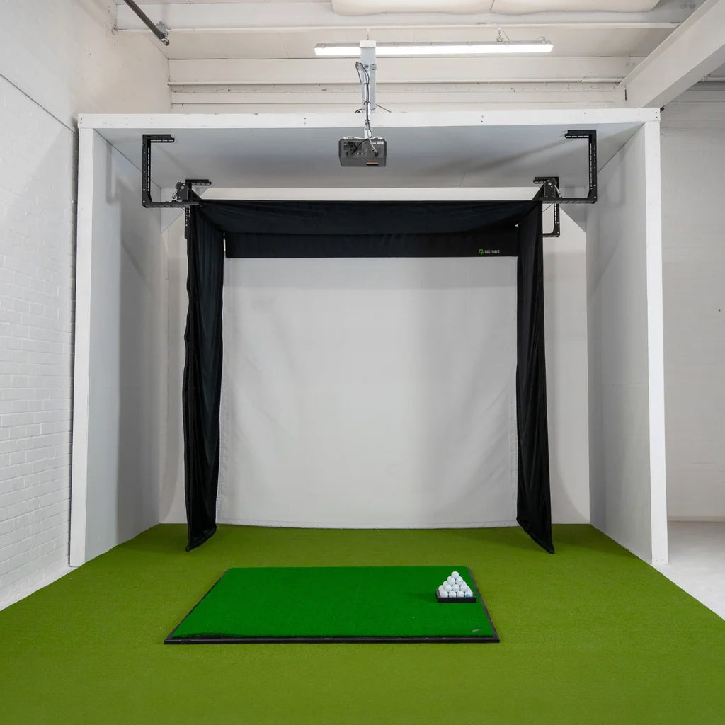 Square Golf Retractable Simbox Home Golf Simulator Package