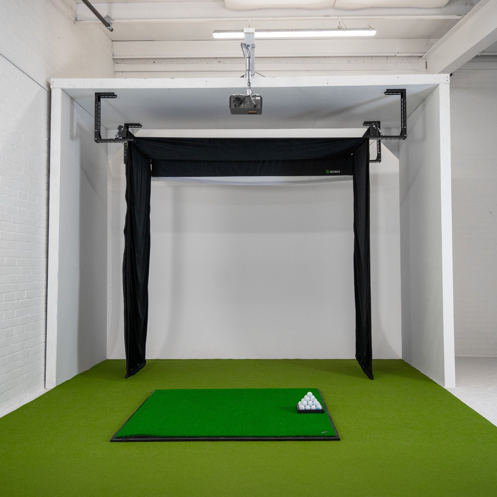 Golfbays Retractable Simbox Golf Simulator Enclosure - W 3.2m x H 3m x D 1.2m