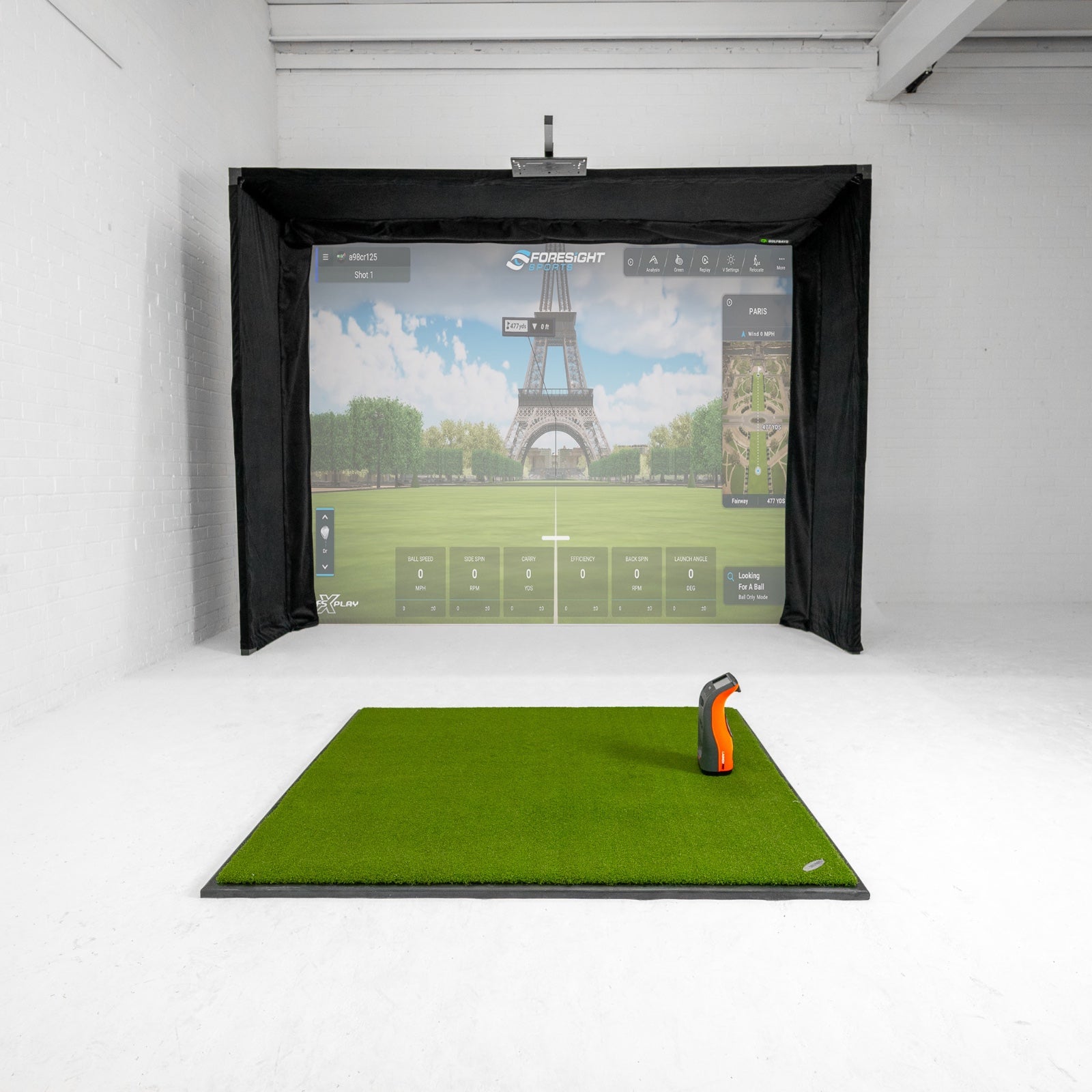 Bushnell Launch Pro GolfBays Lux Golf Home Golf Simulator Full Package